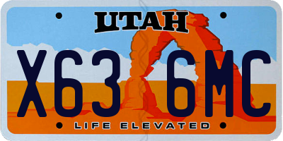 UT license plate X636MC