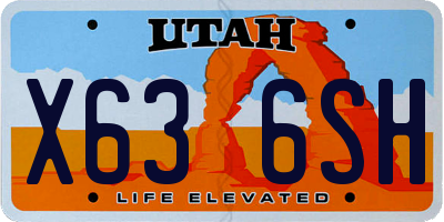 UT license plate X636SH