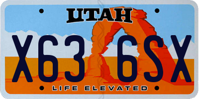 UT license plate X636SX