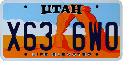 UT license plate X636WO