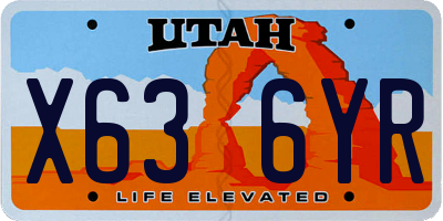 UT license plate X636YR