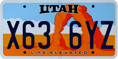 UT license plate X636YZ