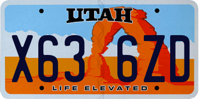 UT license plate X636ZD