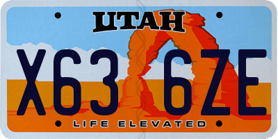 UT license plate X636ZE