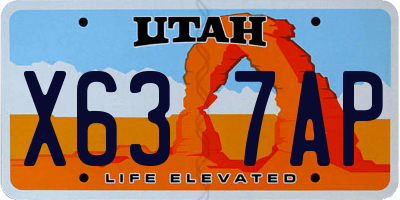 UT license plate X637AP