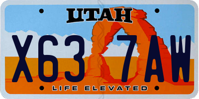 UT license plate X637AW