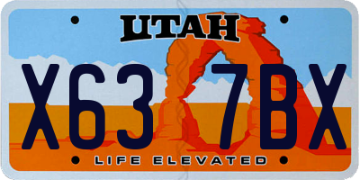 UT license plate X637BX