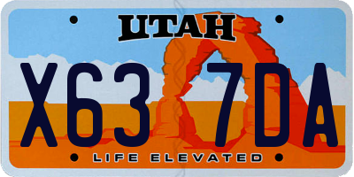 UT license plate X637DA