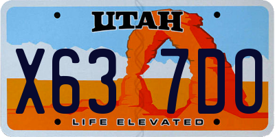 UT license plate X637DO