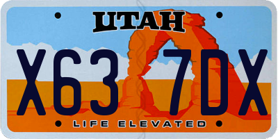 UT license plate X637DX