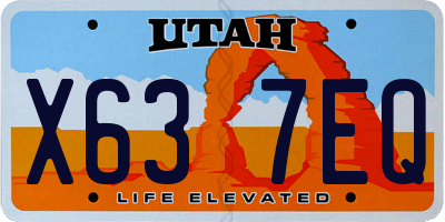 UT license plate X637EQ