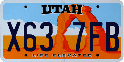 UT license plate X637FB