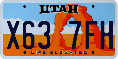 UT license plate X637FH