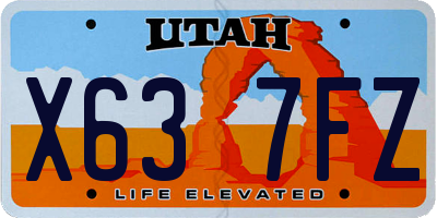 UT license plate X637FZ