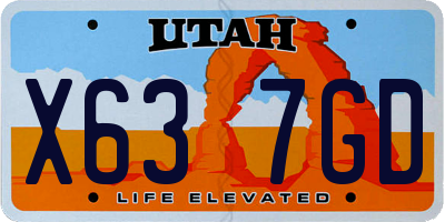 UT license plate X637GD