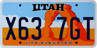 UT license plate X637GT