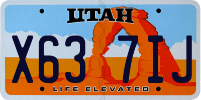 UT license plate X637IJ