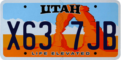 UT license plate X637JB