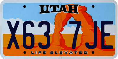 UT license plate X637JE