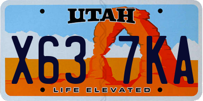 UT license plate X637KA