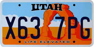 UT license plate X637PG