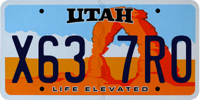 UT license plate X637RO