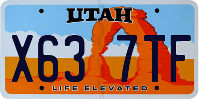 UT license plate X637TF