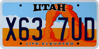 UT license plate X637UD
