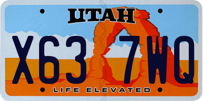 UT license plate X637WQ