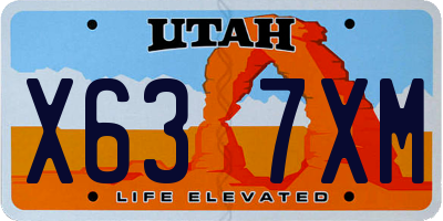 UT license plate X637XM