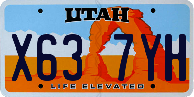 UT license plate X637YH