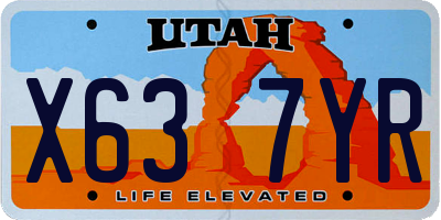 UT license plate X637YR