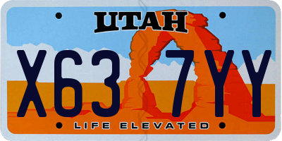 UT license plate X637YY