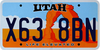 UT license plate X638BN