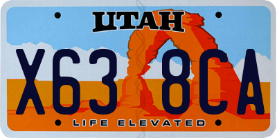 UT license plate X638CA