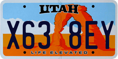 UT license plate X638EY