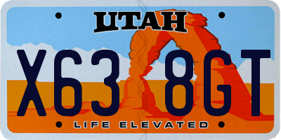 UT license plate X638GT