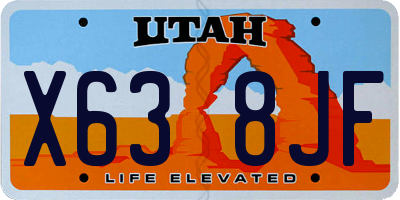 UT license plate X638JF
