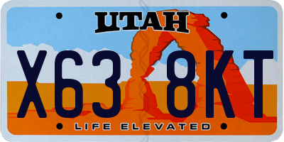 UT license plate X638KT