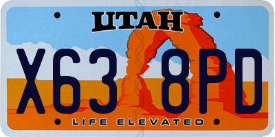 UT license plate X638PD