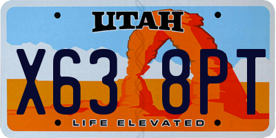 UT license plate X638PT