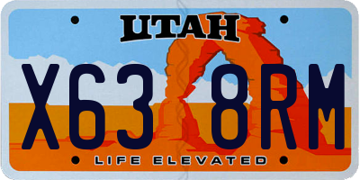 UT license plate X638RM