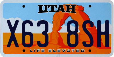 UT license plate X638SH