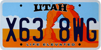 UT license plate X638WG
