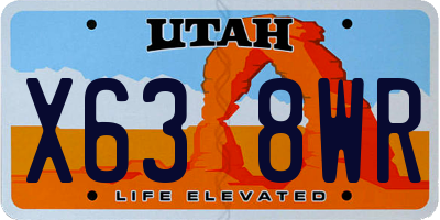 UT license plate X638WR