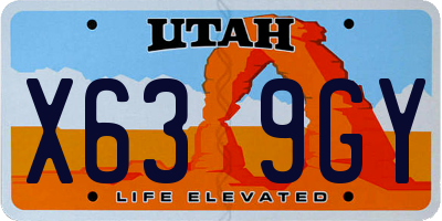 UT license plate X639GY