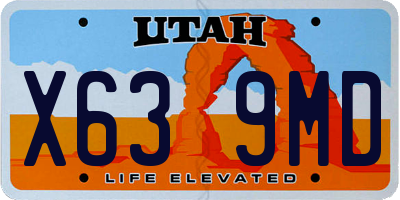 UT license plate X639MD