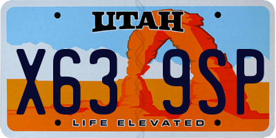 UT license plate X639SP