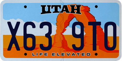 UT license plate X639TO