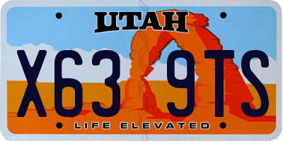 UT license plate X639TS